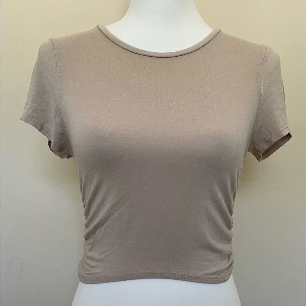 Antistar Pair of Cropped, Lightweight Tees (1 Forest Green, 1 Taupe), Size M - Picture 9 of 13